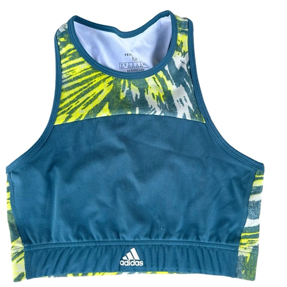 ADIDAS ZOE SALDANA AEROREADY Wild Teal LOW IMPACT Sports Bra Women MEDIUM - Picture 6 of 6